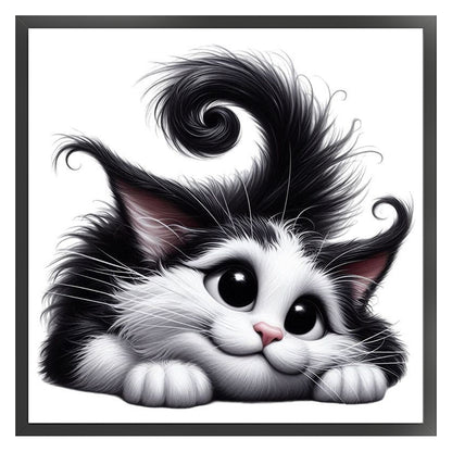 Lying Kitten - 11CT Stamped Cross Stitch 40*40CM