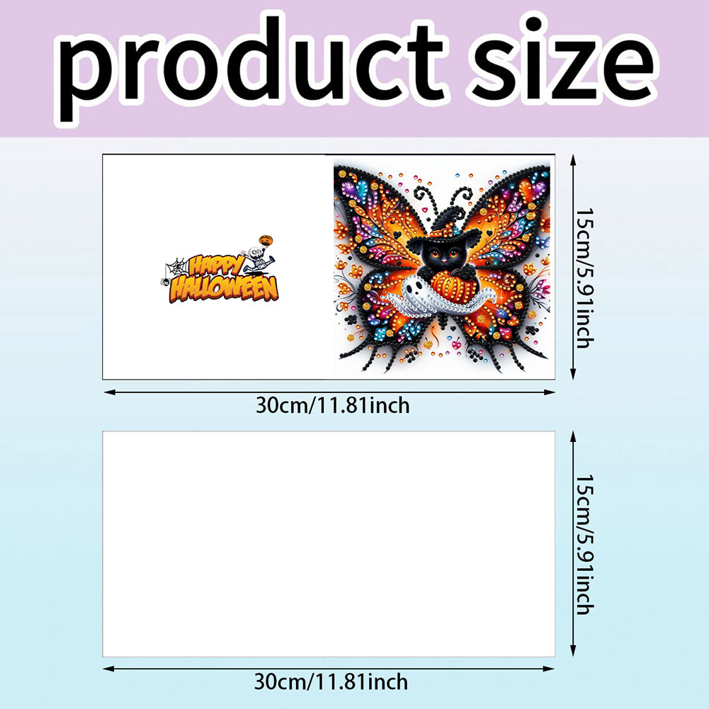 6PCS DIY Diamond Art Greeting Cards Halloween Designs for Halloween and Holidays