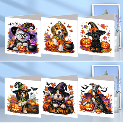 6PCS DIY Diamond Art Greeting Cards Halloween Designs for Halloween and Holidays