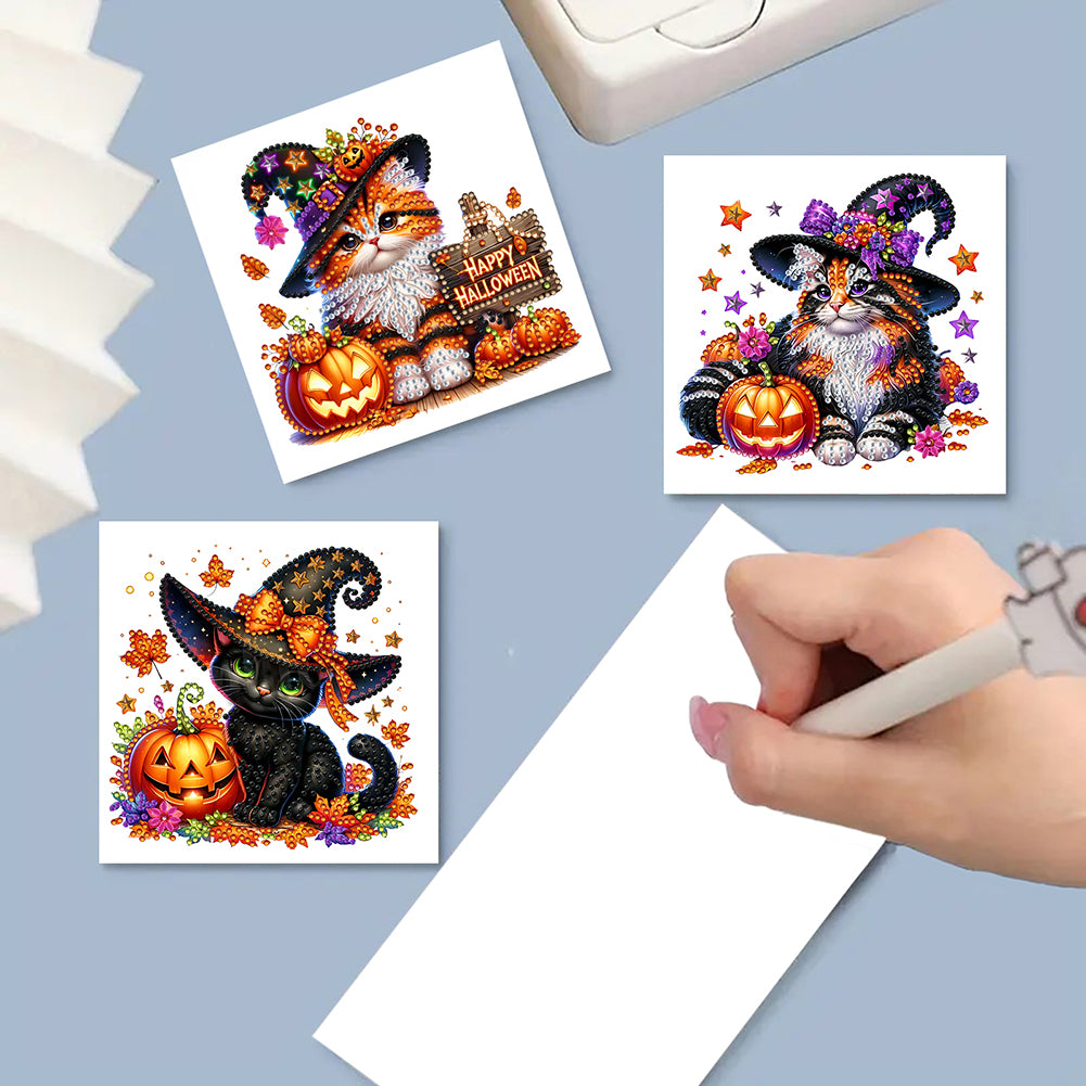 6PCS DIY Diamond Art Greeting Cards Halloween Designs for Halloween and Holidays