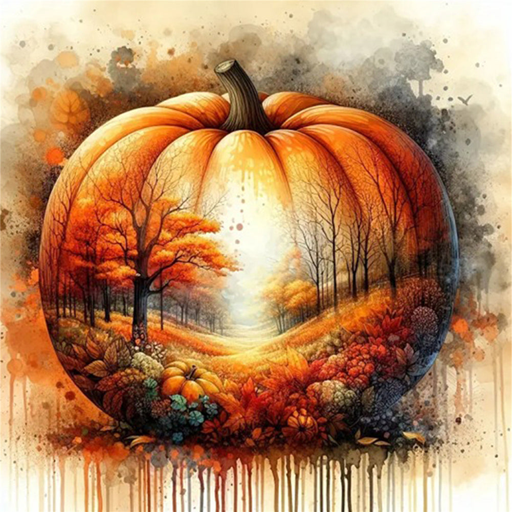 Pumpkin Silhouette Autumn - 11CT Stamped Cross Stitch 40*40CM
