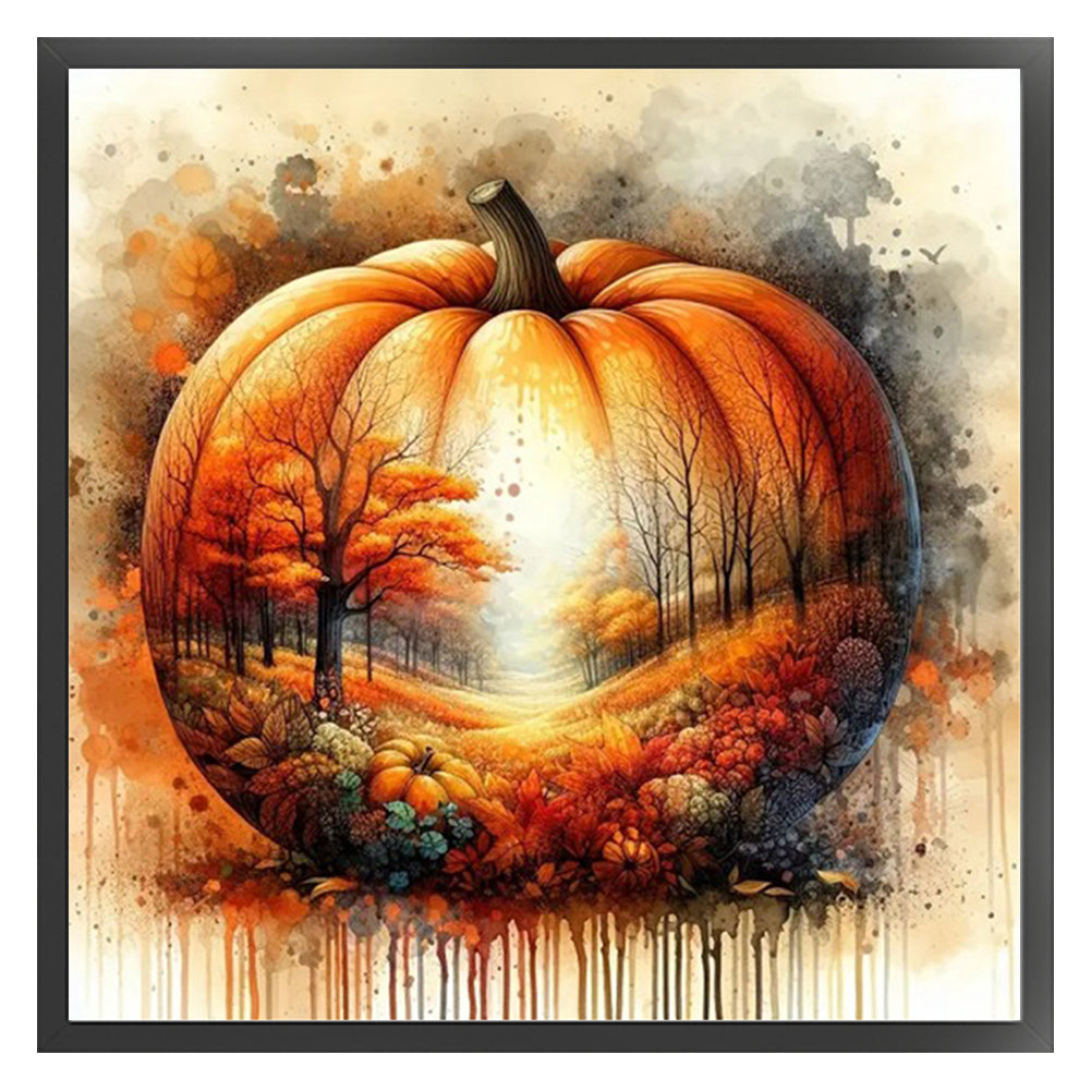 Pumpkin Silhouette Autumn - 11CT Stamped Cross Stitch 40*40CM