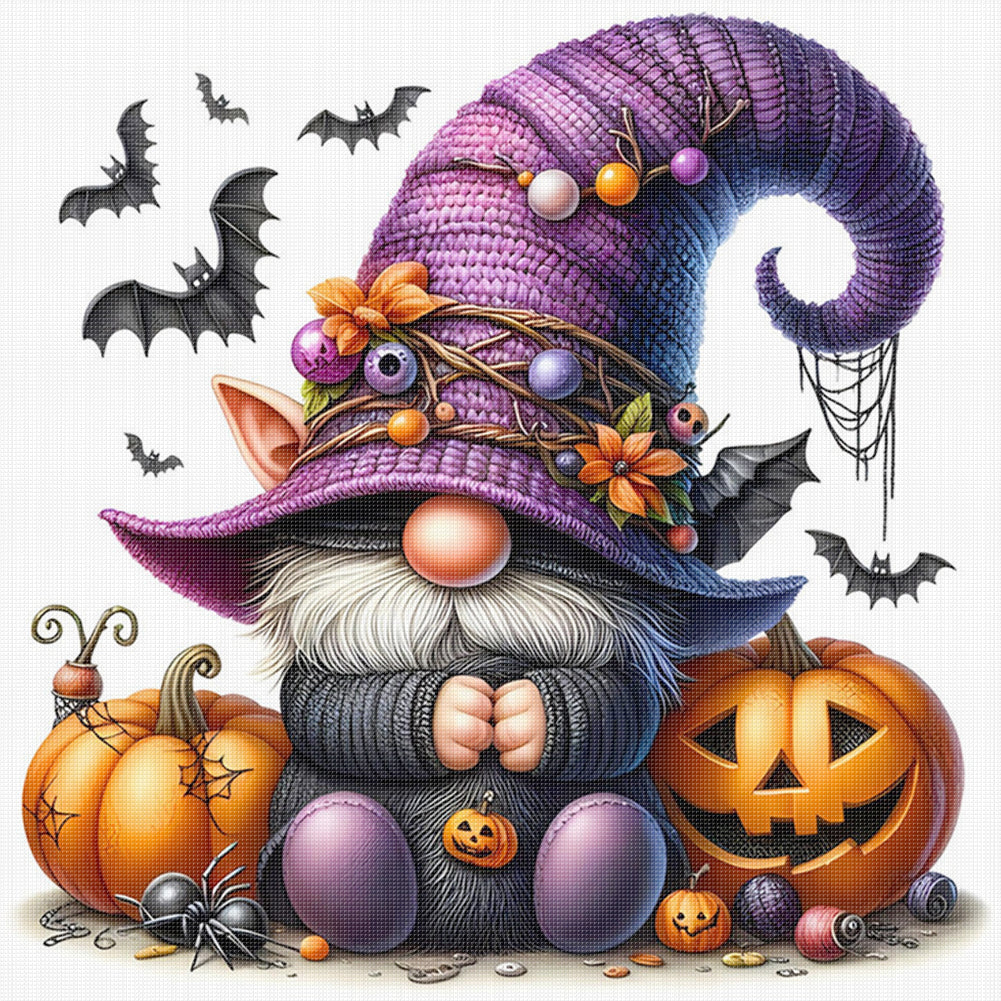 Pumpkin Gnome - 11CT Stamped Cross Stitch 40*40CM