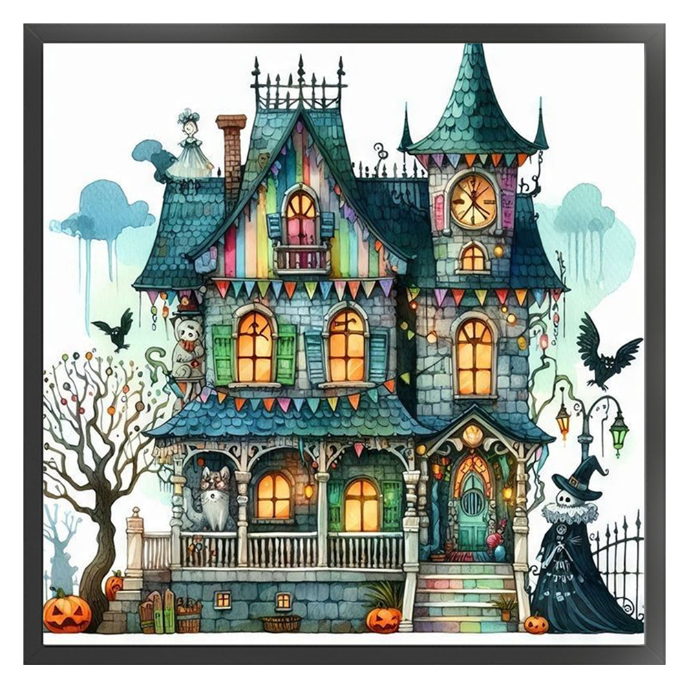 Halloween Cottage - 11CT Stamped Cross Stitch 40*40CM