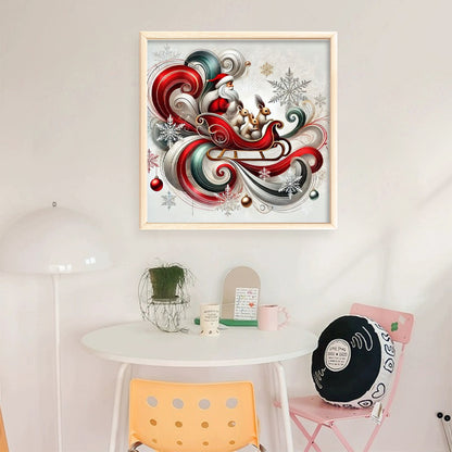 Santa Claus And Squirrel - 11CT Stamped Cross Stitch 40*40CM