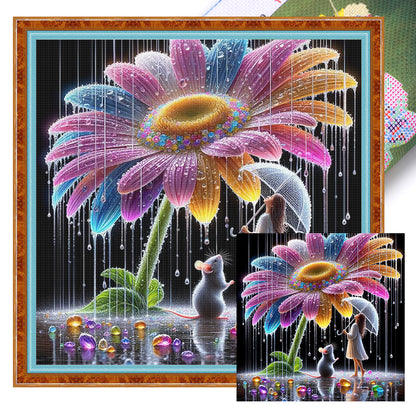 Tiger And Daisy - 11CT Stamped Cross Stitch 40*40CM