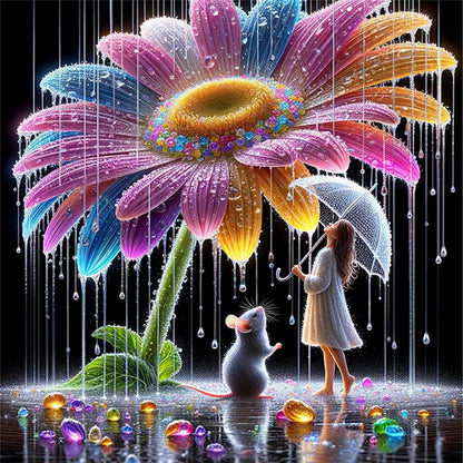 Tiger And Daisy - 11CT Stamped Cross Stitch 40*40CM