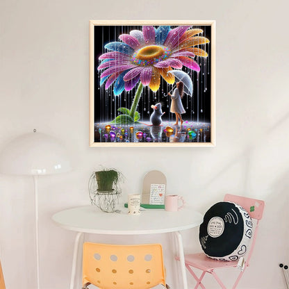 Tiger And Daisy - 11CT Stamped Cross Stitch 40*40CM