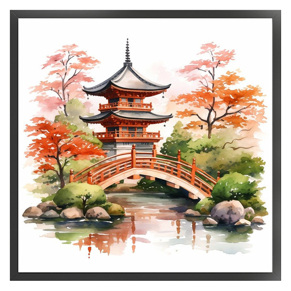 Pavilions And Towers - 11CT Stamped Cross Stitch 40*40CM