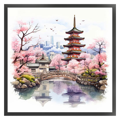Pavilions And Towers - 11CT Stamped Cross Stitch 40*40CM