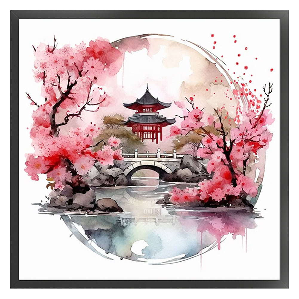 Pavilions And Towers - 11CT Stamped Cross Stitch 40*40CM