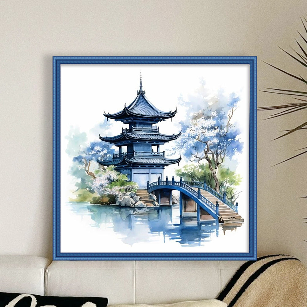 Pavilions And Towers - 11CT Stamped Cross Stitch 40*40CM