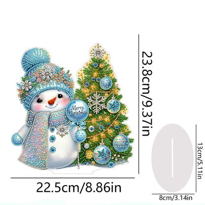 2D Flat Snowman Print DIY Desktop Diamond Art Kits for Home Office Desktop Decor