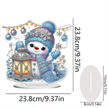 2D Flat Snowman Print DIY Desktop Diamond Art Kits for Home Office Desktop Decor
