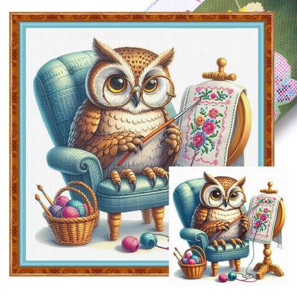 Embroidered Owl - Stamped Cross Stitch 30*30CM