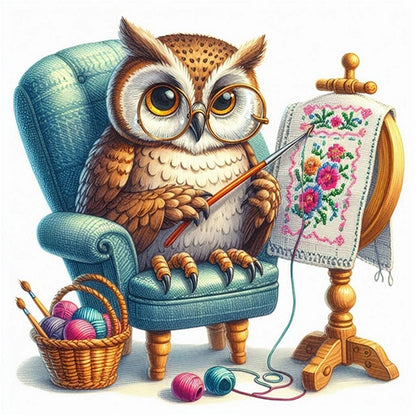 Embroidered Owl - Stamped Cross Stitch 30*30CM