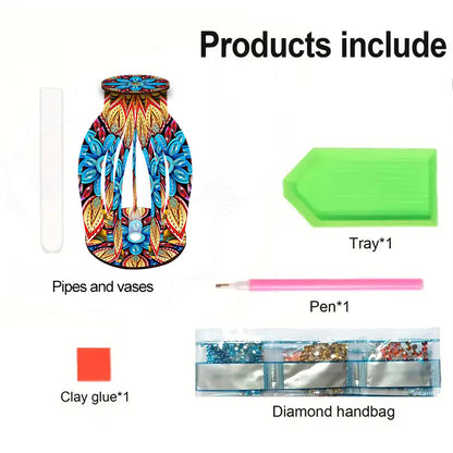 Diamond Painting Flower Vase Desktop Diamond Art Kits for Home Office Decor