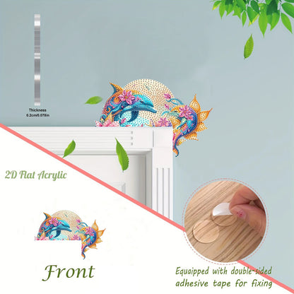 2D Flat Diamond Painting Door Corner Sign DIY Diamond Art Door Right Angle Sign