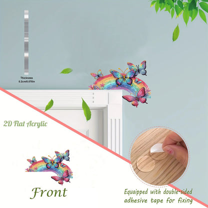 2D Flat Diamond Painting Door Corner Sign DIY Diamond Art Door Right Angle Sign