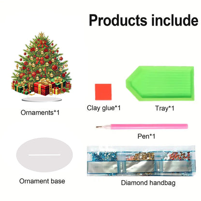 2D Flat Xmas DIY Desktop Diamond Art Kits Diamond Painting Desktop Ornaments Kit