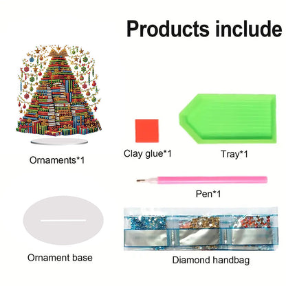 2D Flat Xmas DIY Desktop Diamond Art Kits Diamond Painting Desktop Ornaments Kit