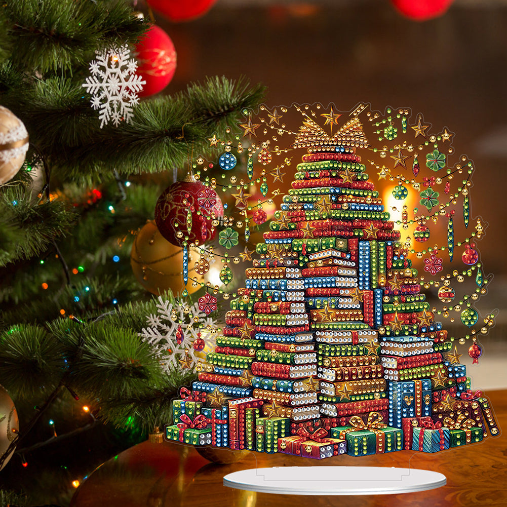 2D Flat Xmas DIY Desktop Diamond Art Kits Diamond Painting Desktop Ornaments Kit