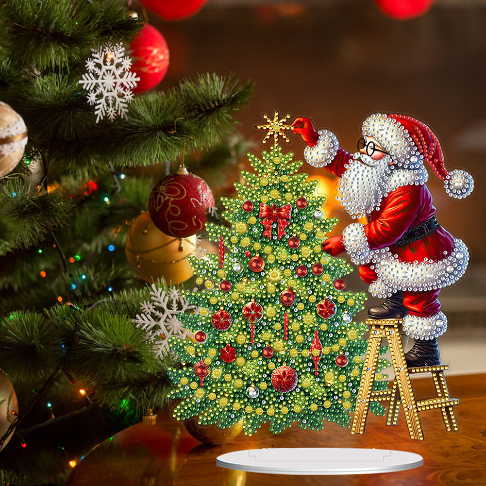 2D Flat Xmas DIY Desktop Diamond Art Kits Diamond Painting Desktop Ornaments Kit