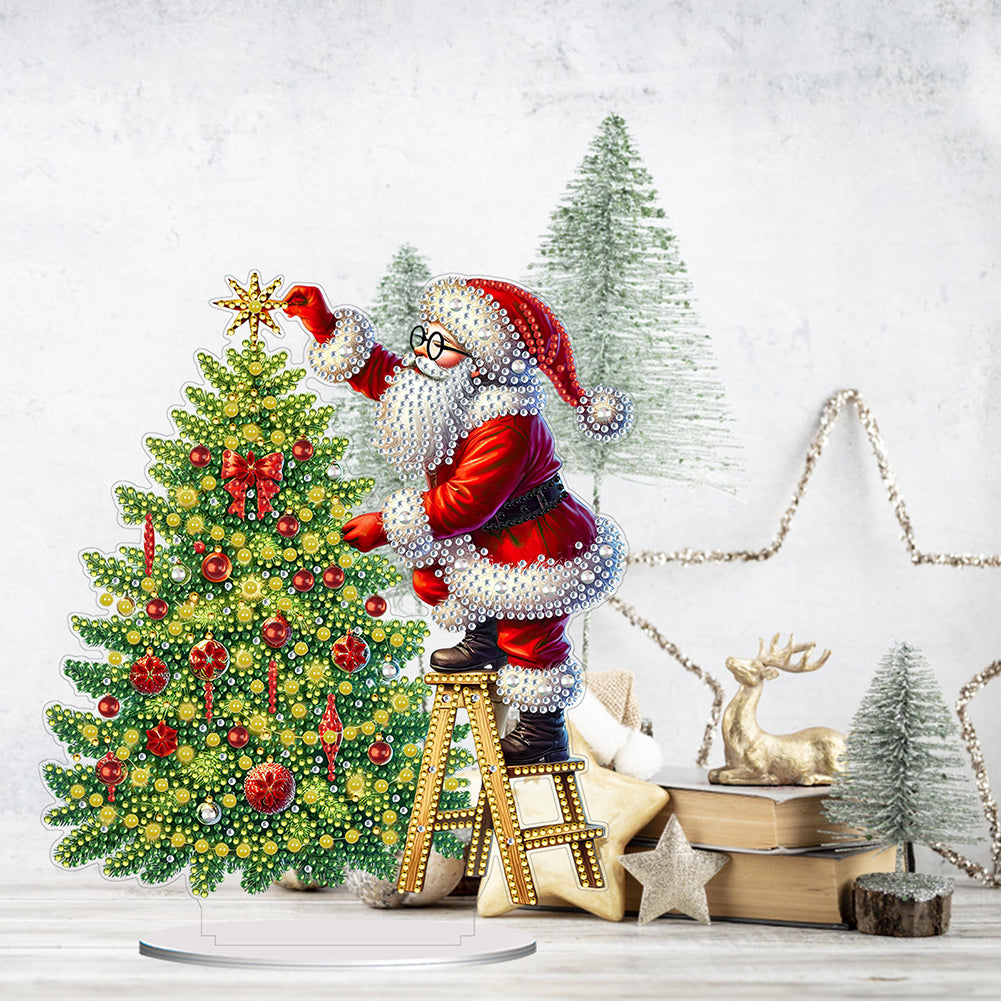 2D Flat Xmas DIY Desktop Diamond Art Kits Diamond Painting Desktop Ornaments Kit