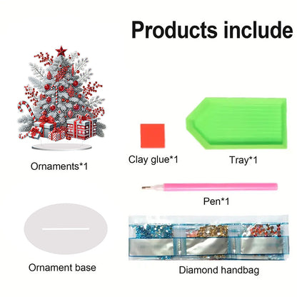 2D Flat Xmas DIY Desktop Diamond Art Kits Diamond Painting Desktop Ornaments Kit