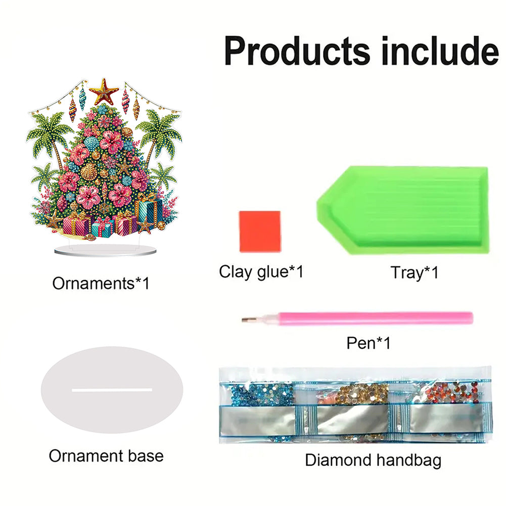 2D Flat Xmas DIY Desktop Diamond Art Kits Diamond Painting Desktop Ornaments Kit