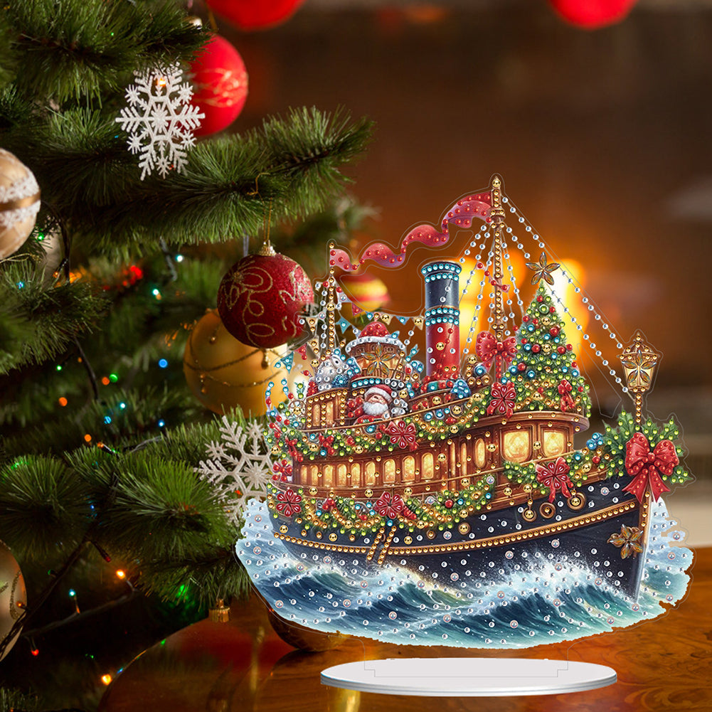 2D Flat Xmas DIY Desktop Diamond Art Kits Diamond Painting Desktop Ornaments Kit