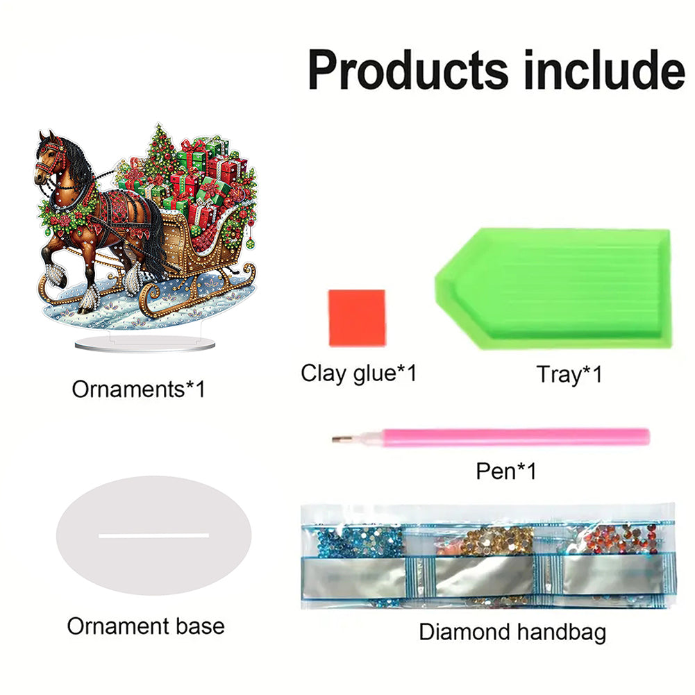 2D Flat Xmas DIY Desktop Diamond Art Kits Diamond Painting Desktop Ornaments Kit