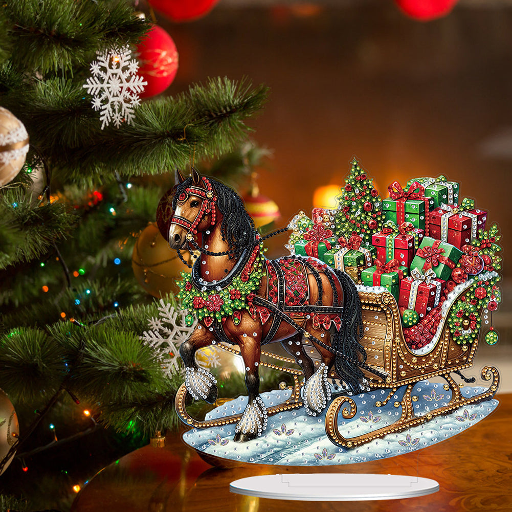 2D Flat Xmas DIY Desktop Diamond Art Kits Diamond Painting Desktop Ornaments Kit