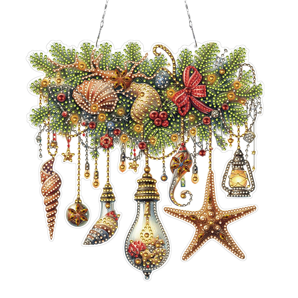 Xmas 2D Flat DIY Diamond Art Pendant Special Shape Wall Decor for Home & Windows