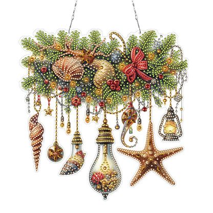Xmas 2D Flat DIY Diamond Art Pendant Special Shape Wall Decor for Home & Windows