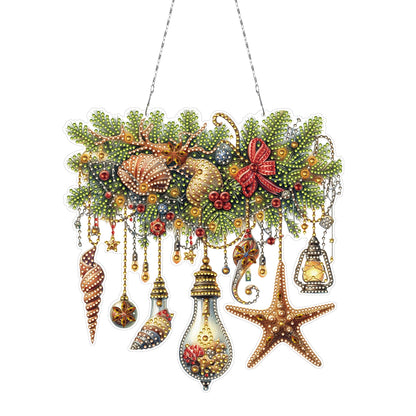 Xmas 2D Flat DIY Diamond Art Pendant Special Shape Wall Decor for Home & Windows