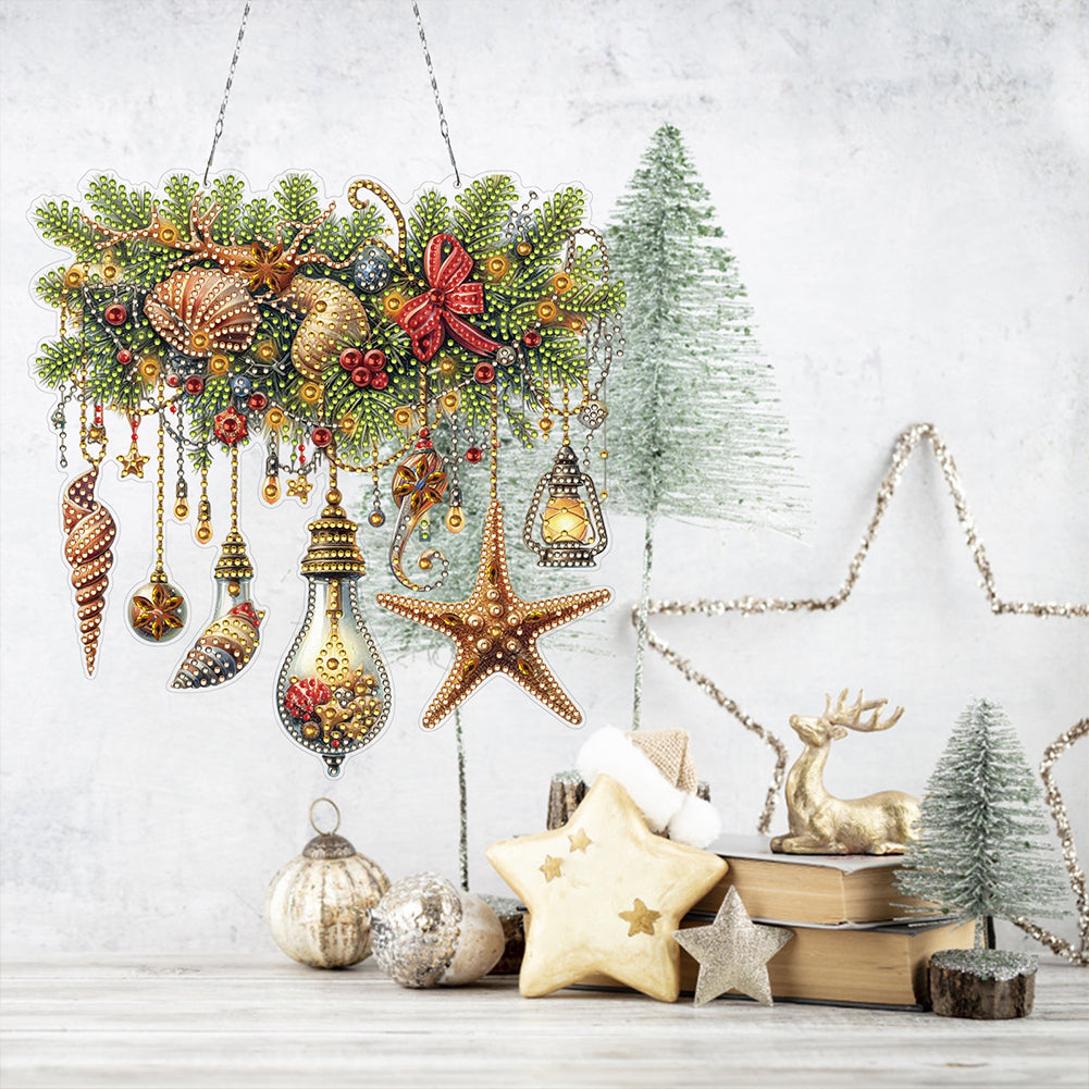 Xmas 2D Flat DIY Diamond Art Pendant Special Shape Wall Decor for Home & Windows