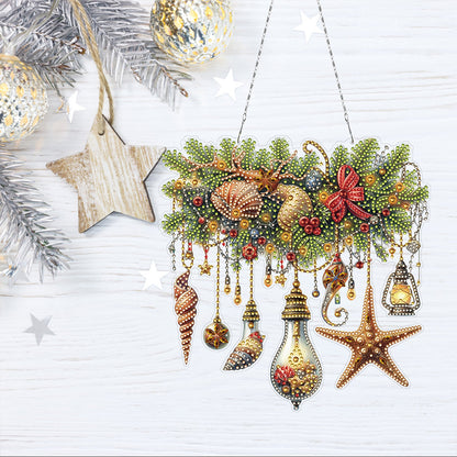 Xmas 2D Flat DIY Diamond Art Pendant Special Shape Wall Decor for Home & Windows