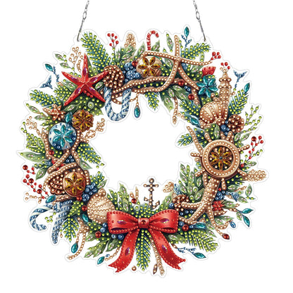 Xmas 2D Flat DIY Diamond Art Pendant Special Shape Wall Decor for Home & Windows