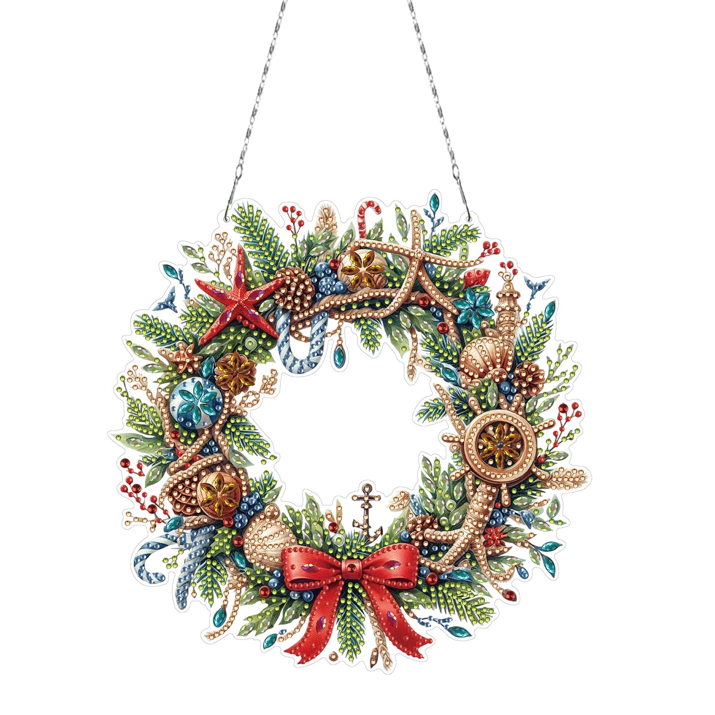 Xmas 2D Flat DIY Diamond Art Pendant Special Shape Wall Decor for Home & Windows