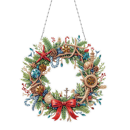 Xmas 2D Flat DIY Diamond Art Pendant Special Shape Wall Decor for Home & Windows