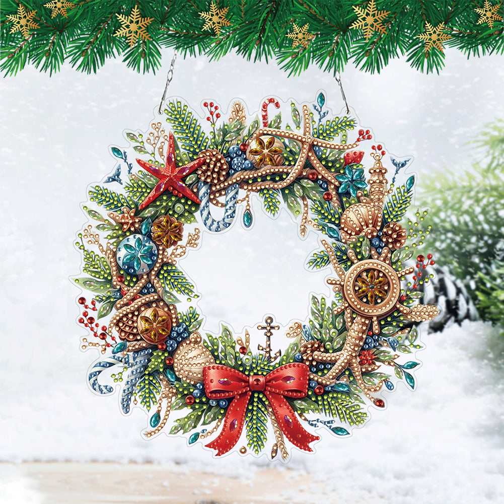 Xmas 2D Flat DIY Diamond Art Pendant Special Shape Wall Decor for Home & Windows