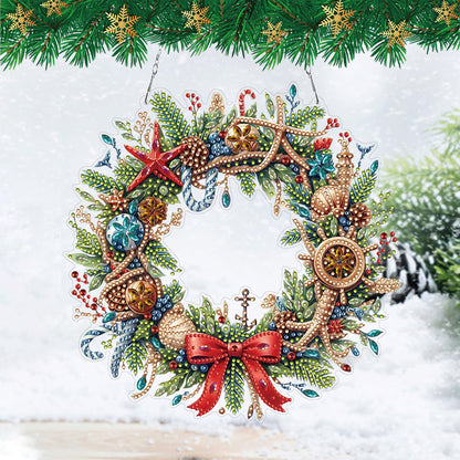 Xmas 2D Flat DIY Diamond Art Pendant Special Shape Wall Decor for Home & Windows