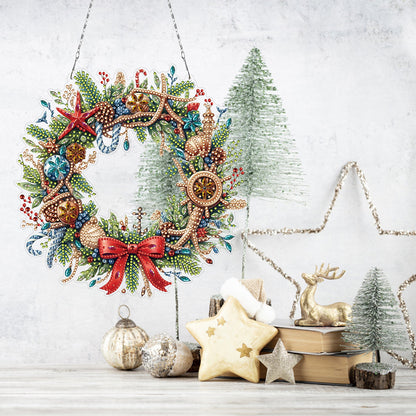 Xmas 2D Flat DIY Diamond Art Pendant Special Shape Wall Decor for Home & Windows