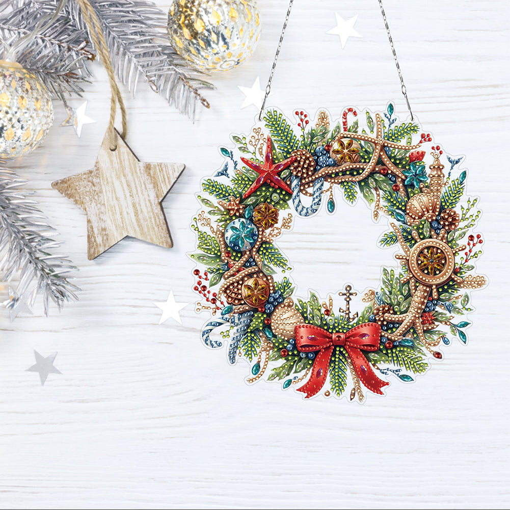 Xmas 2D Flat DIY Diamond Art Pendant Special Shape Wall Decor for Home & Windows