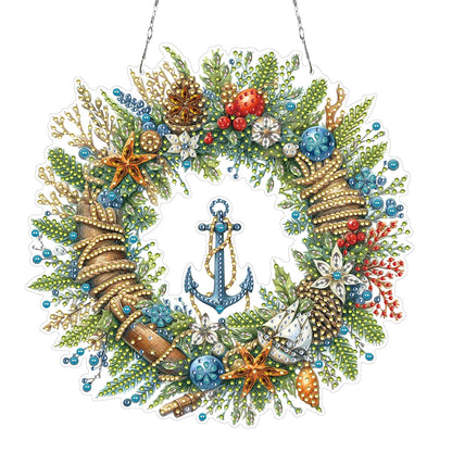 Xmas 2D Flat DIY Diamond Art Pendant Special Shape Wall Decor for Home & Windows