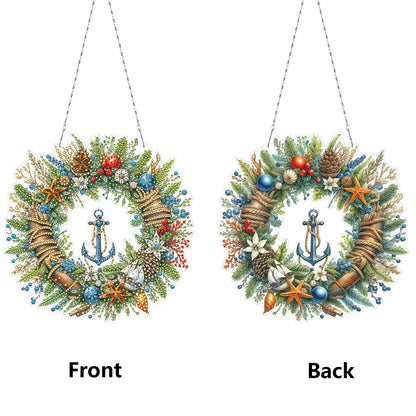 Xmas 2D Flat DIY Diamond Art Pendant Special Shape Wall Decor for Home & Windows