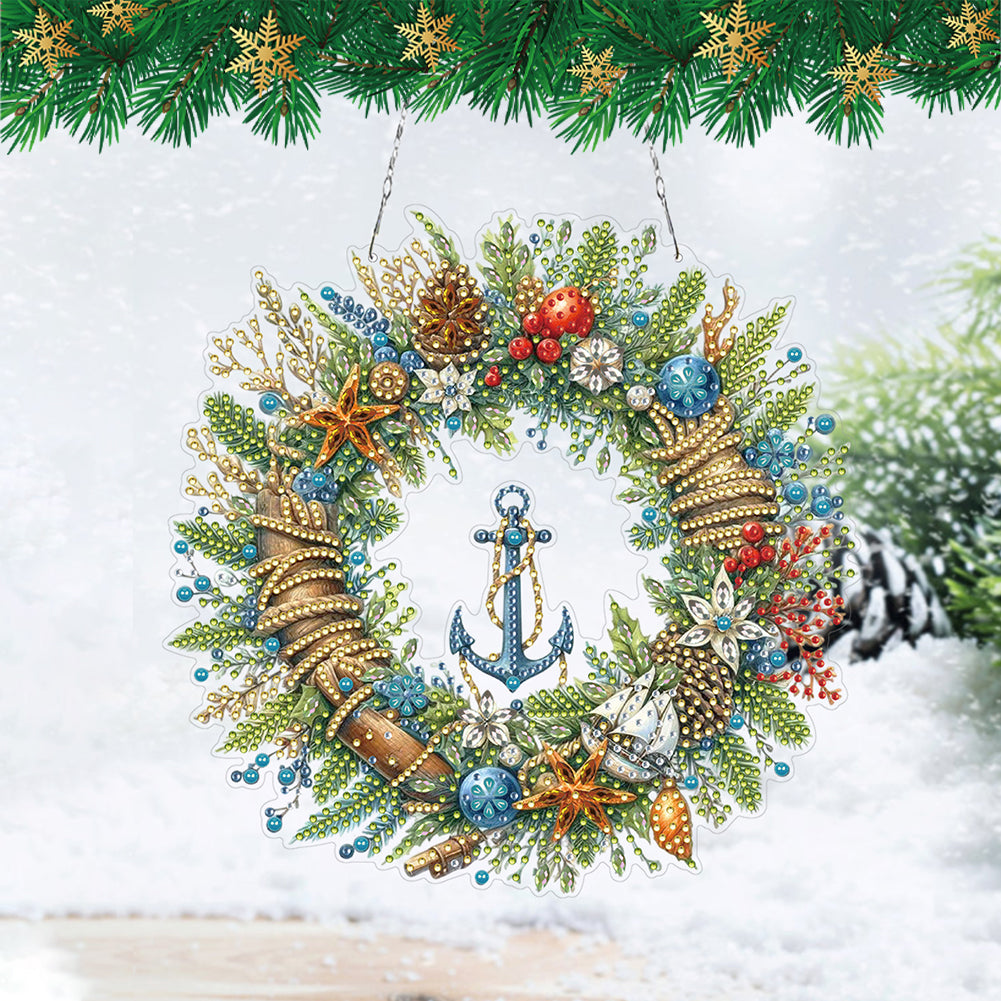 Xmas 2D Flat DIY Diamond Art Pendant Special Shape Wall Decor for Home & Windows