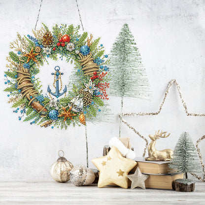 Xmas 2D Flat DIY Diamond Art Pendant Special Shape Wall Decor for Home & Windows