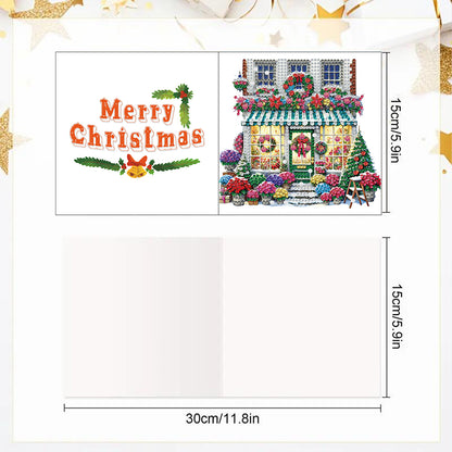 6PCS DIY Diamond Art Greeting Cards Xmas Designs for Festivals and Celebrations